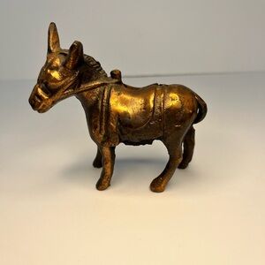 Metal Cast Copper Tone  Donkey Mule Figure 4.5 Inches Long 4.5 Inches Tall